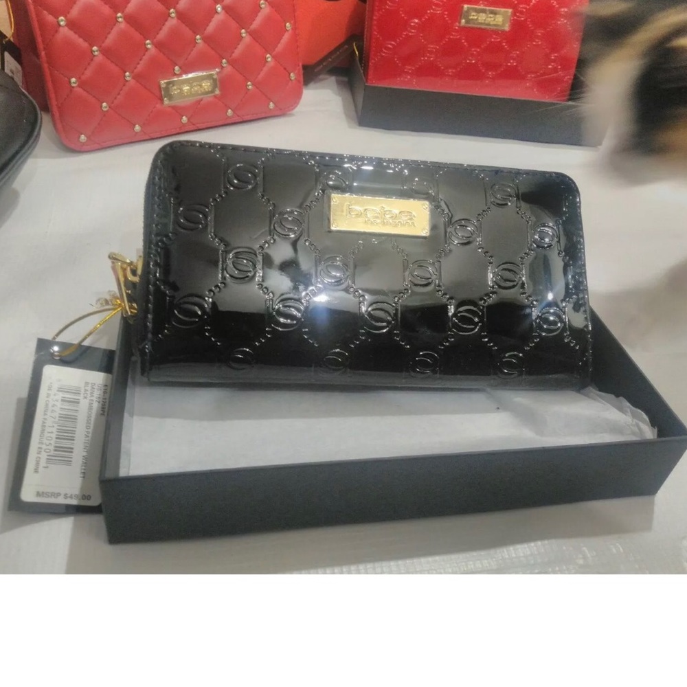 BeBe Dana Embossed Patent Logo Wallet